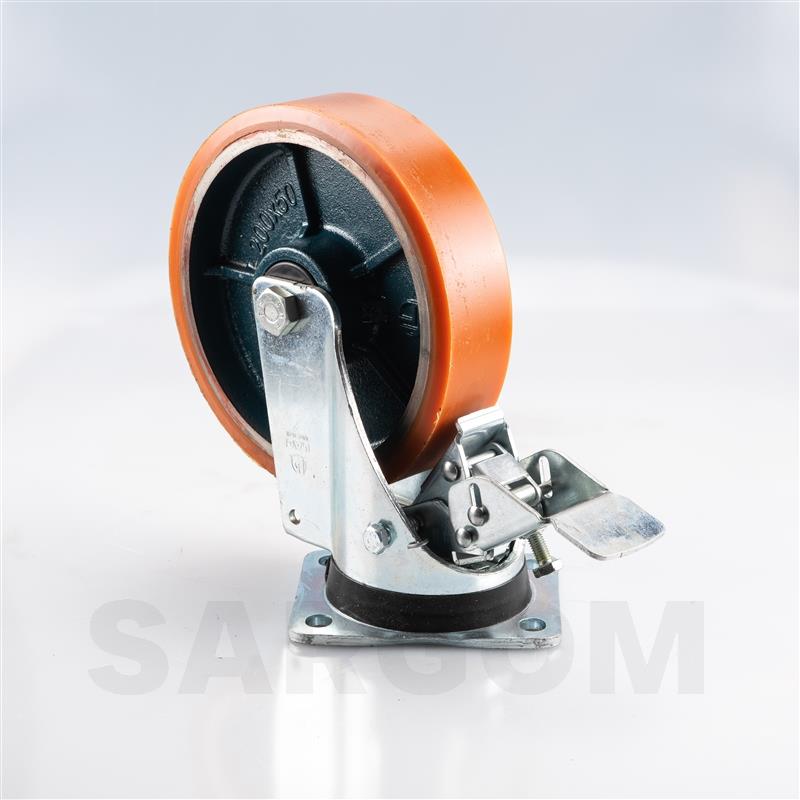 Rotating plate with brake